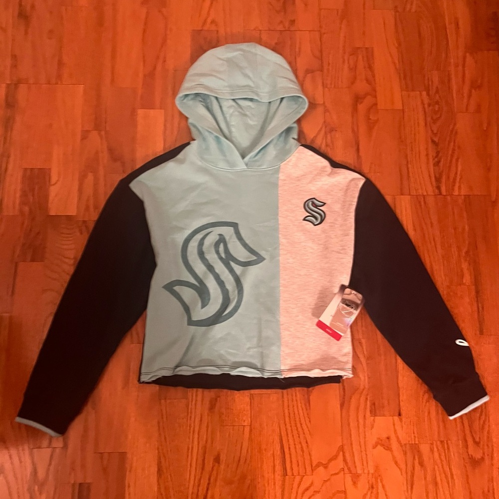 NHL Blue and Gray Pullover Hoodie with Logo